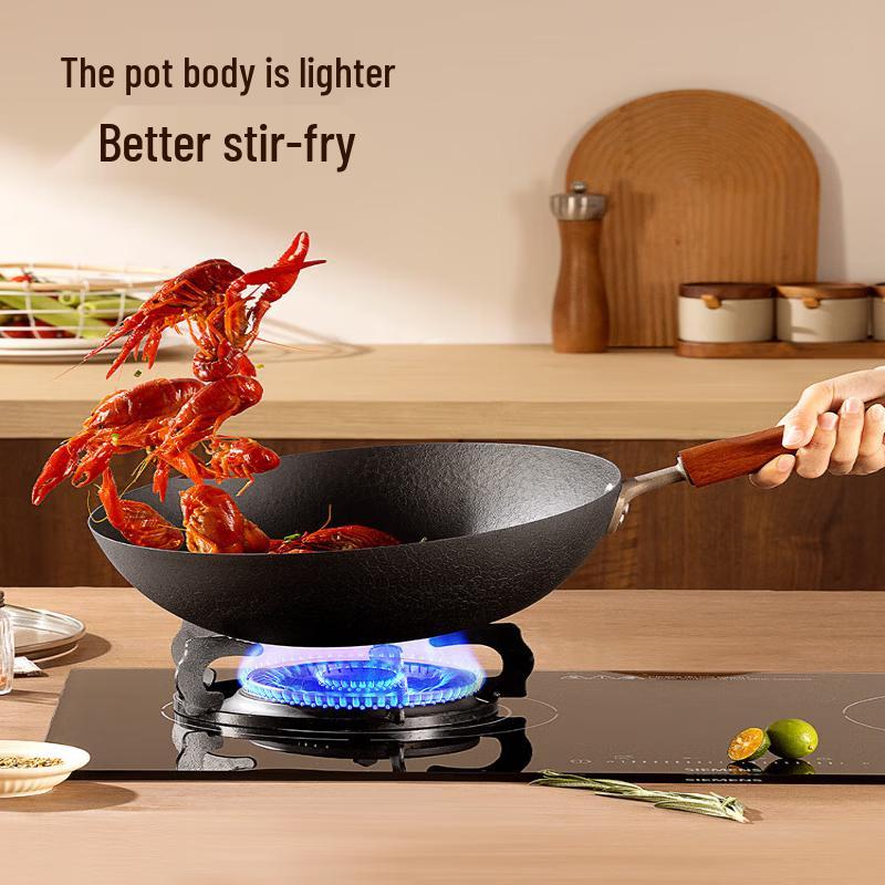 COOKER KING Uncoated Wrought Iron Stir-Fry Pan
