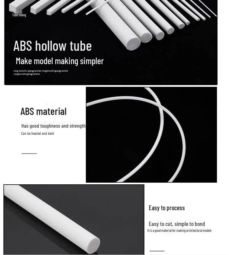 DIY Sand Table Model Kit: ABS Rods, Glue Sticks, Half-Round & Square Tubes