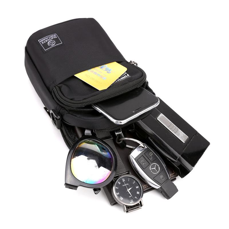 Men's crossbody bag Multifunctional men's single shoulder crossbody waist shoulder bag travel mobile phone coin key card small square bag