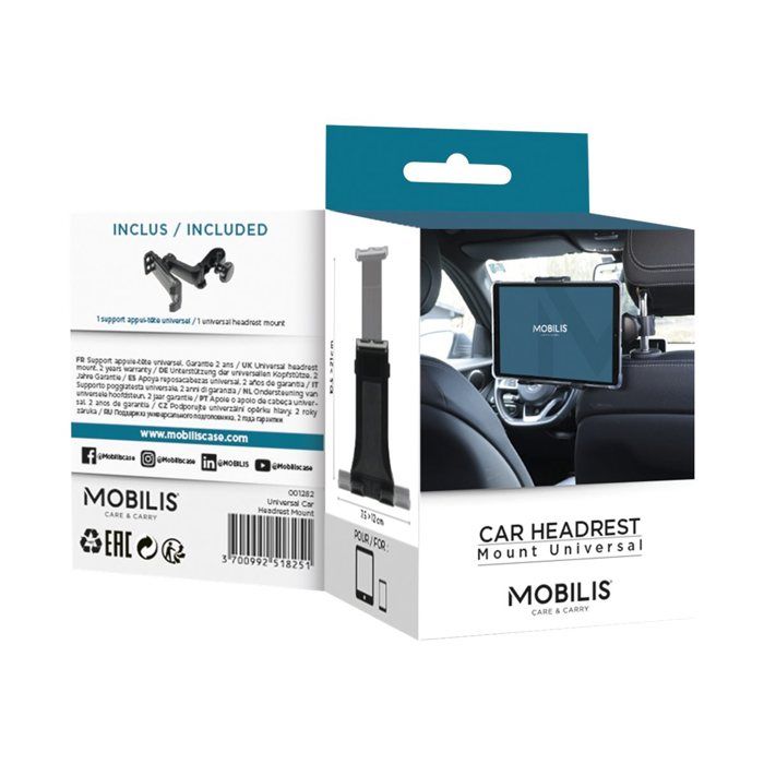 Support De Voiture Universel Pour Appuie-tête - MOBILIS - Réglable - Facile À Installer - Noir