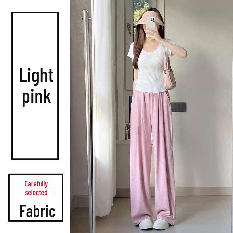 

Milk Puff Women s White Wide-Leg Sports Pants - Summer 2025 Casual Style with Prints Light Pink (Premium Fabric)