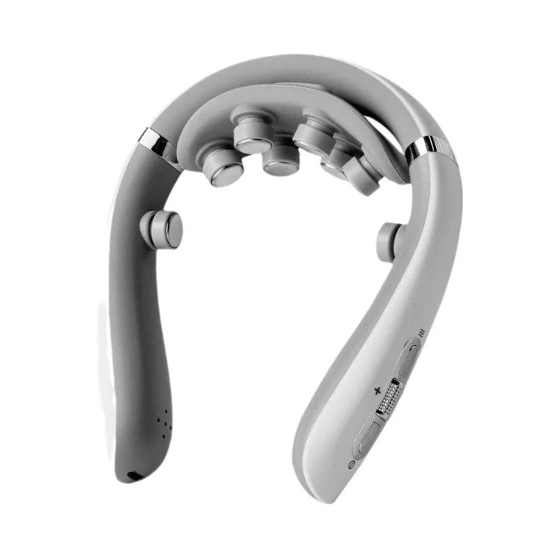 New intelligent home neck protector portable multi head hot compress low-frequency pulse traction neck vibration massager