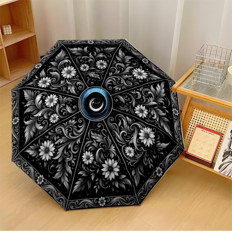 

Floral Mandala Design 53 Theme Automatic Umbrella Compact 8-Rib Design Sturdy Construction Durable Umbrella Stylish Accessory