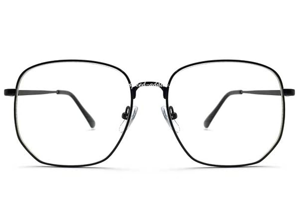 BIG METAL SQUARE SUNGLASS Metal Square BLACK CLEAR [SPEED ADDICT] (Big Sunglasses) ×