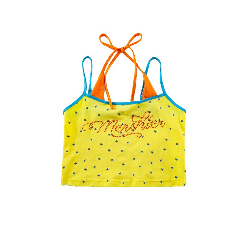 Girls' Dopamine Jazz Dance Performance Outfit: Children's Street Dance Vest and Pants Set