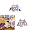 Cute Cat Face Single Shoulder Bag Pu Material Crossbody Purse For Daily Use