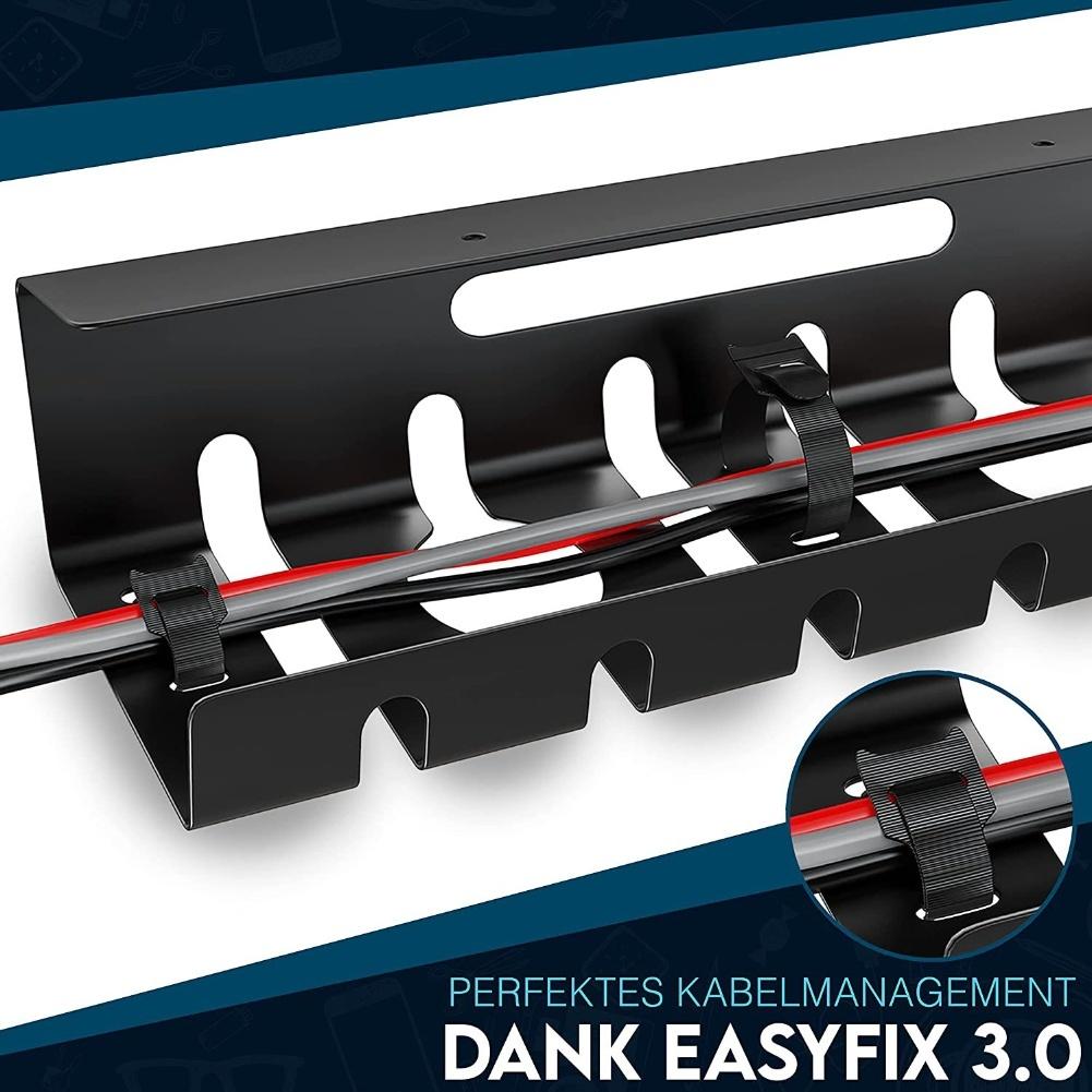 Sturdy Steel Cable Management Tray Under Desk Black for Office Desk Cable Organization and Ventilation 40x10 5x8cm