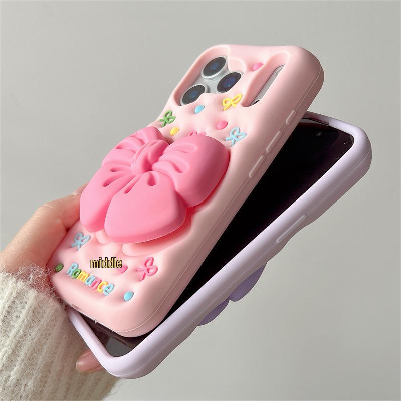 Bowknot Stand Anti-fall Phone Case for iPhone 14/13/12/17/16/15Pro Max