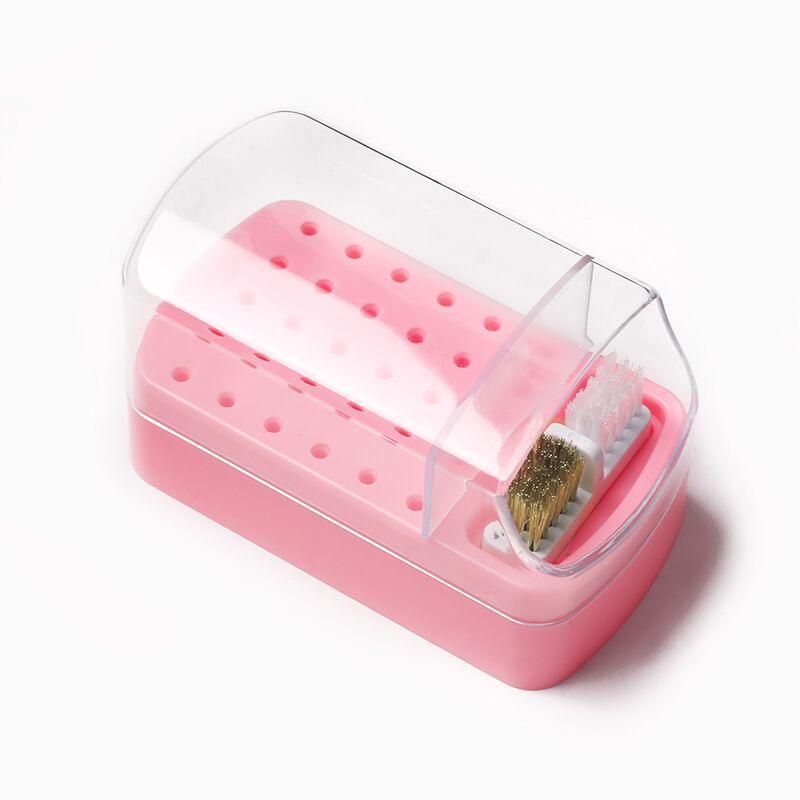 30-Hole Nail Art Grinding Head Cleaner and Storage Box