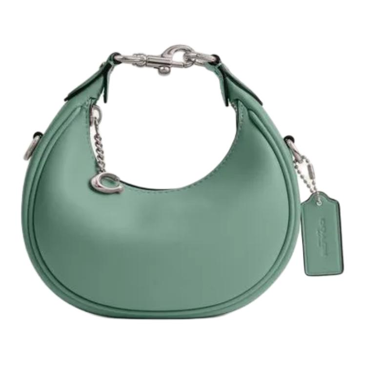 Coach Jonie 15 Removable Adjustable Shoulder Strap Zipper Closure Leather Crescent Bag Mini Women Handbags Sea-Blue CR508-LHAQM