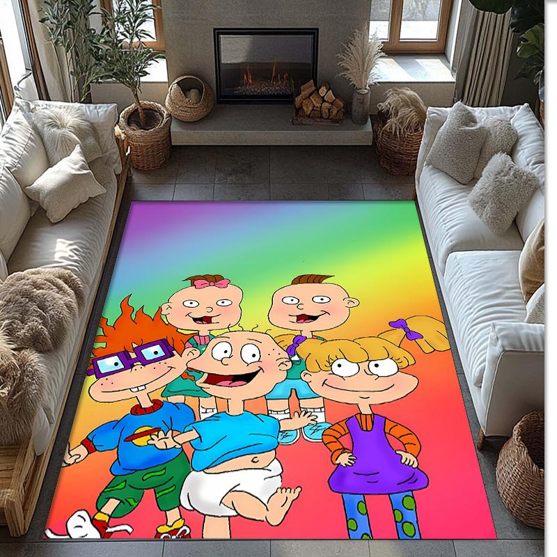 rugrats Printed Crystal Velvet Area Rug, Soft Anti-Slip Water Absorbent Floor Mat for Living Room Bedroom