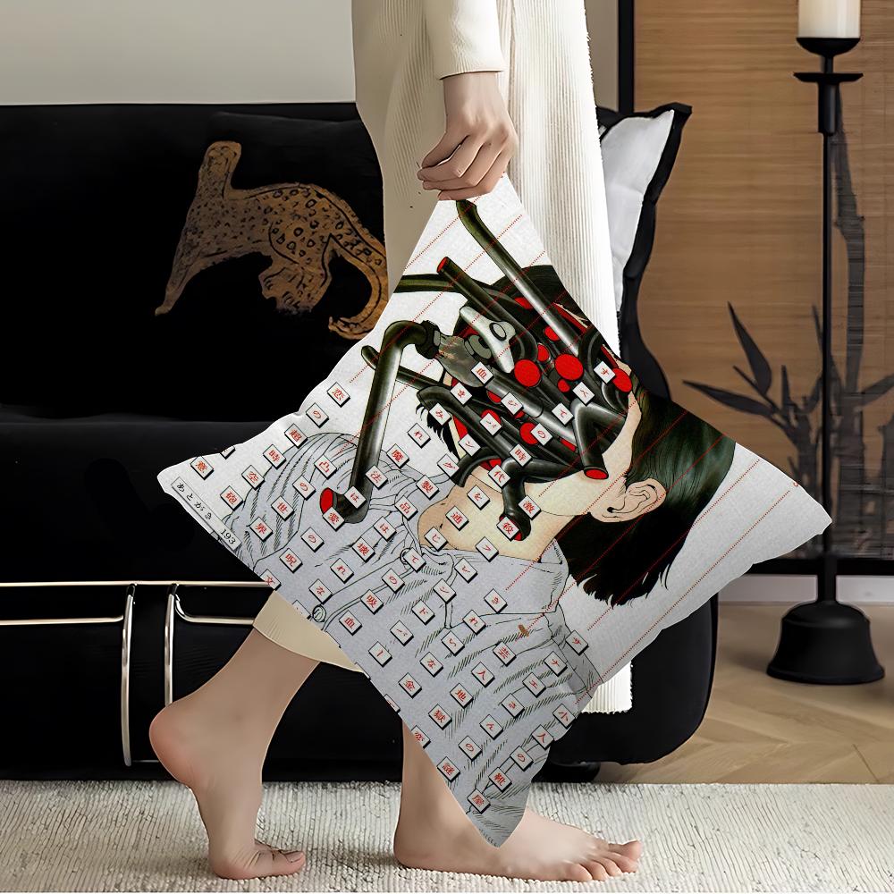 

Shintaro Kago Horror Comic Pillow Cover For Bedroom Room And Living Room Sofa Decorative Cushion Cover 16x16Inch