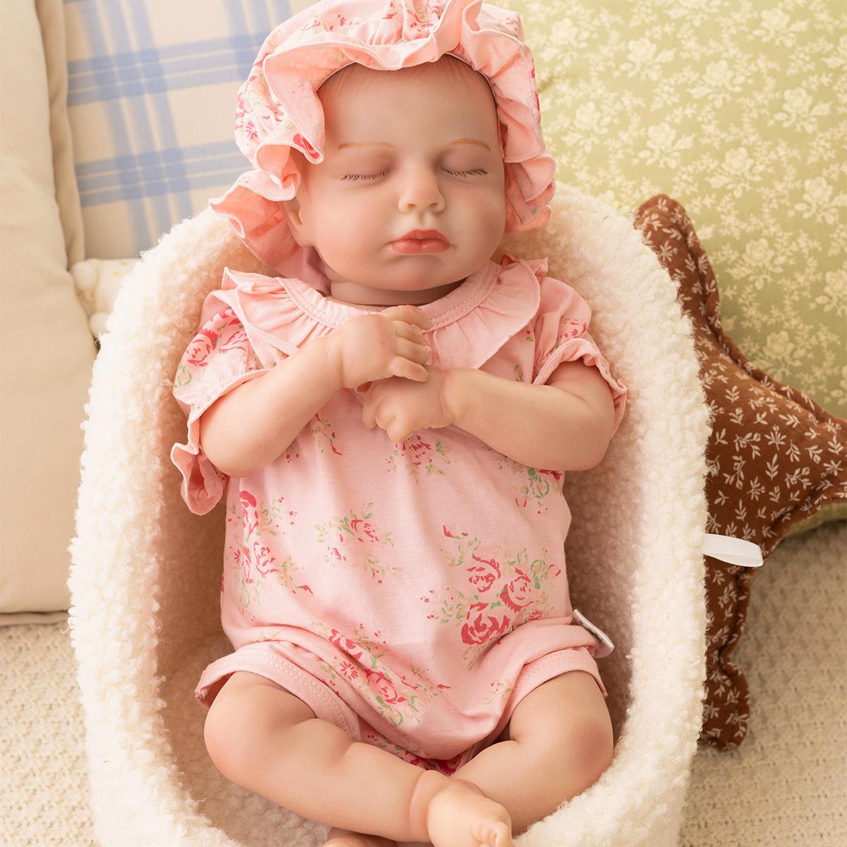 

Реалистичная кукла Реборн с закрытыми глазами - Мягкое тканевое тело, можно носить, Кукла Реборн, Праздничный подарок, Сопровождающая детей