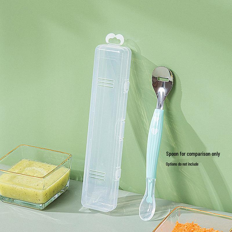 

Легкий Портативный Овальный Контейнер для Хранения Детских Столовых Приборов - Дорожный Чехол для Вилки и Ложки Medium Transparent Box