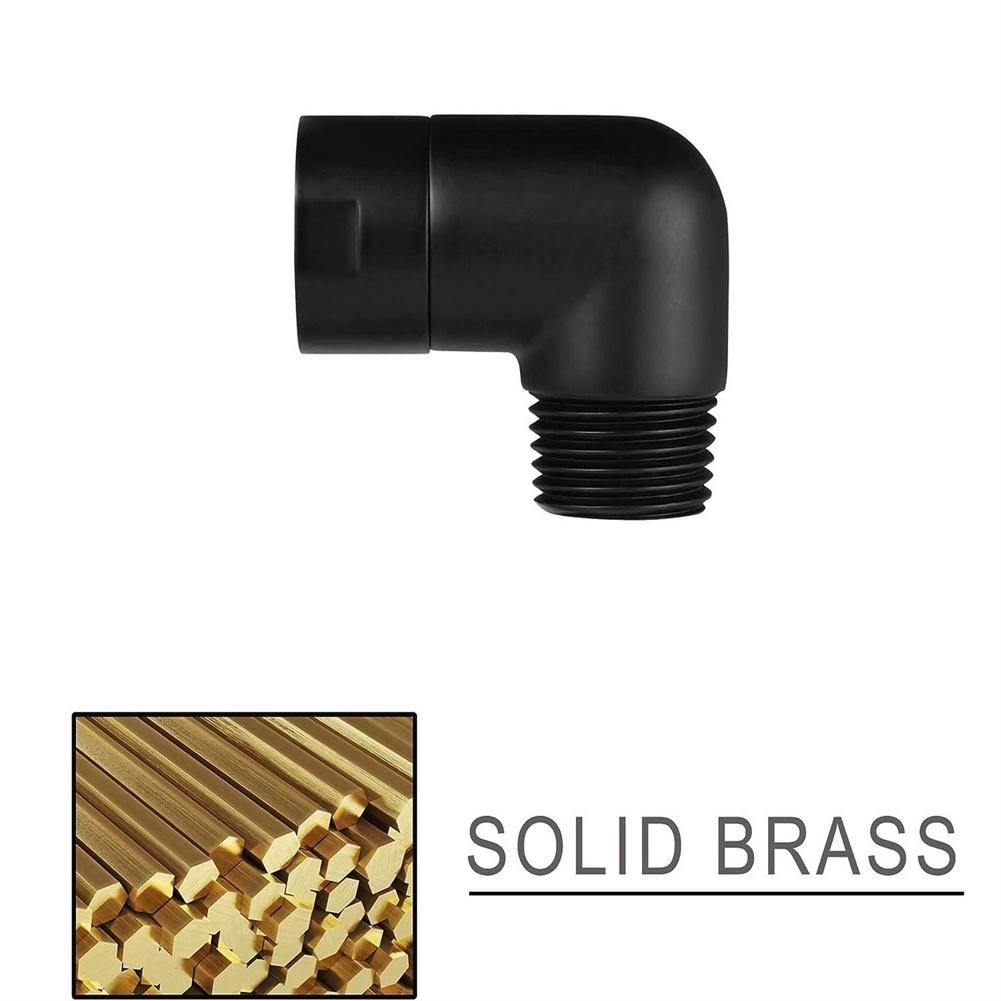 Enkel installasjon Svart dusjarmatur G1/2 Dusjtilkobling Dusjalbue