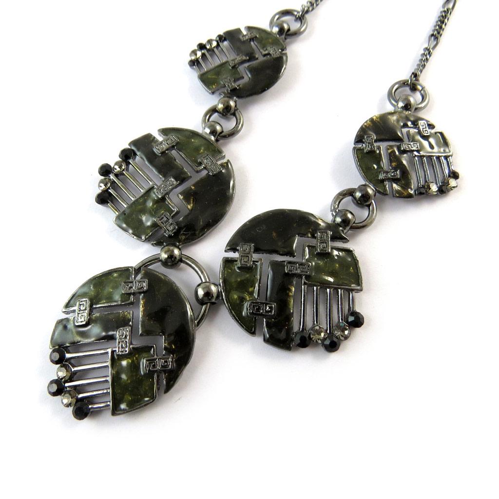 Les Trésors De Lily [N8440] - Designer-Halskette 'Kilimanjaro' schwarz