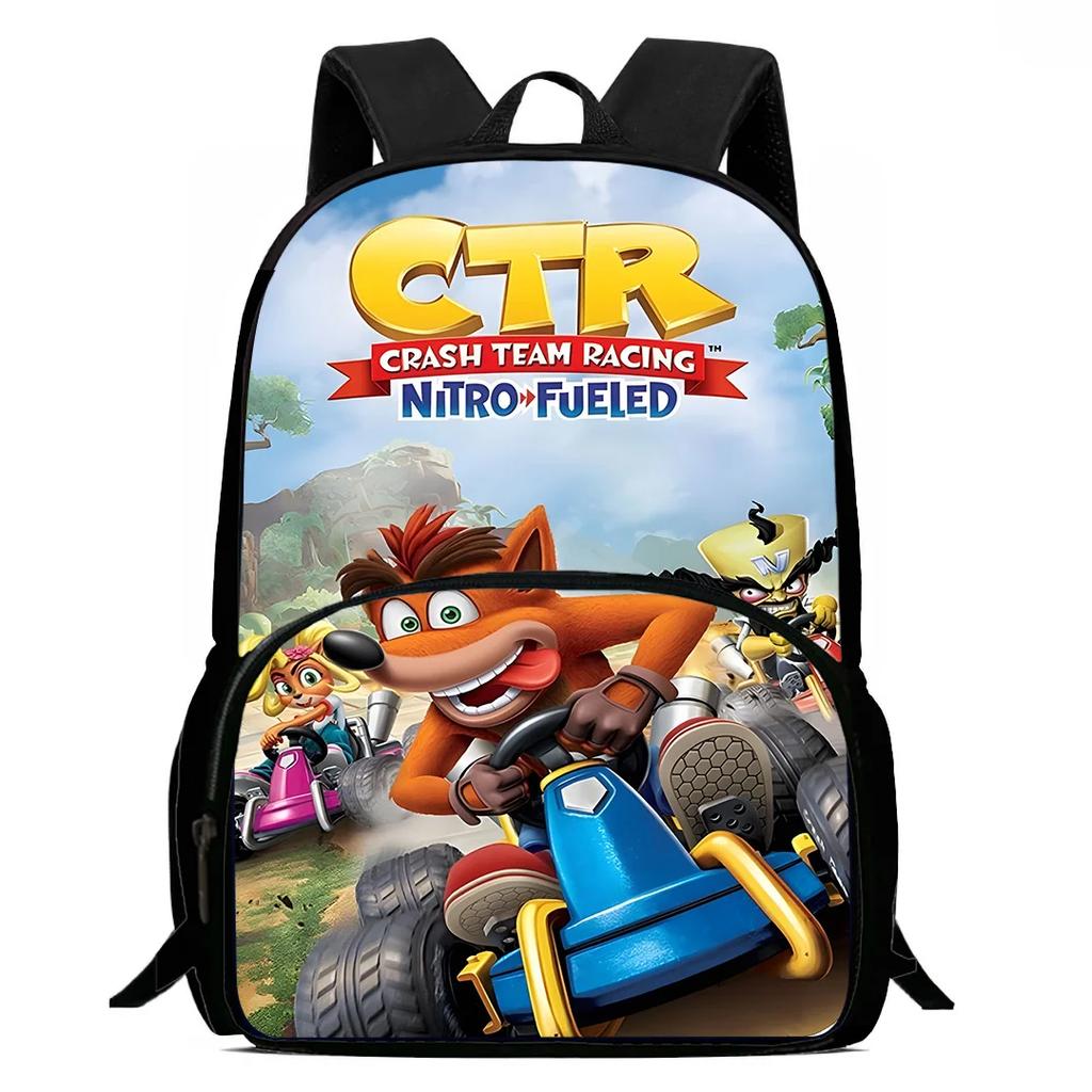 Child Backpacks Cartoon Crashs Bandicoots Shoulder Bag Pencil Case Pupil Large Capacity School Bags For Boys Girls Best Gift