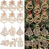 6pcs Christmas Decoration Wooden Pendants Delightful Xmas Tree Hanging Ornaments For Diy