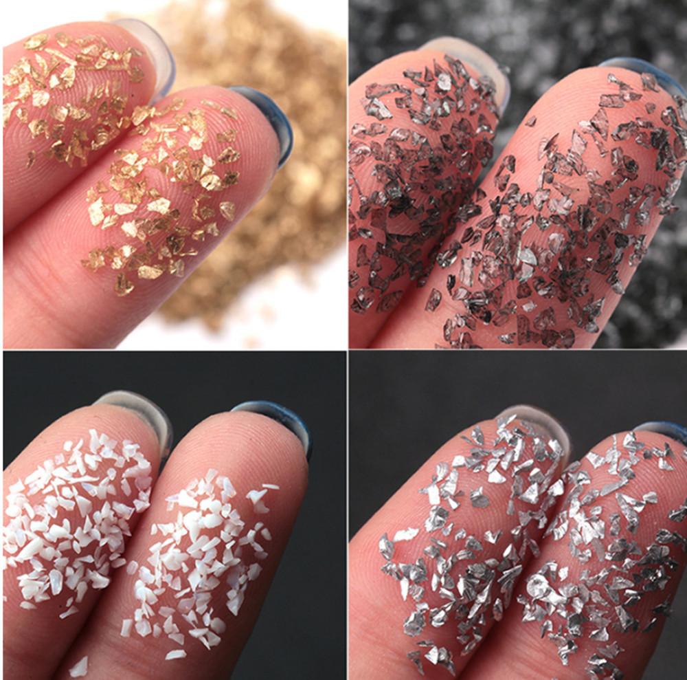 30/50/80 g/caixa cor pedras de vidro esmagado resina enchimento para diy resina cola epoxy molde irregular cristal arte do prego decoração jóias fazendo