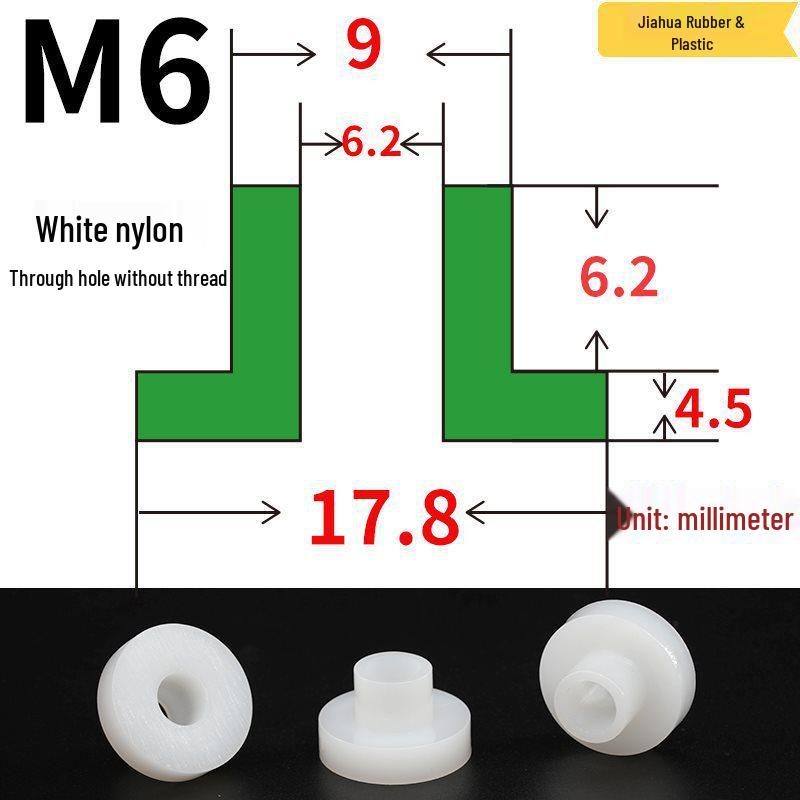 T-förmige Nylon-Dichtungsscheibe M3-M35 Gewinde Isolierabstandshalter