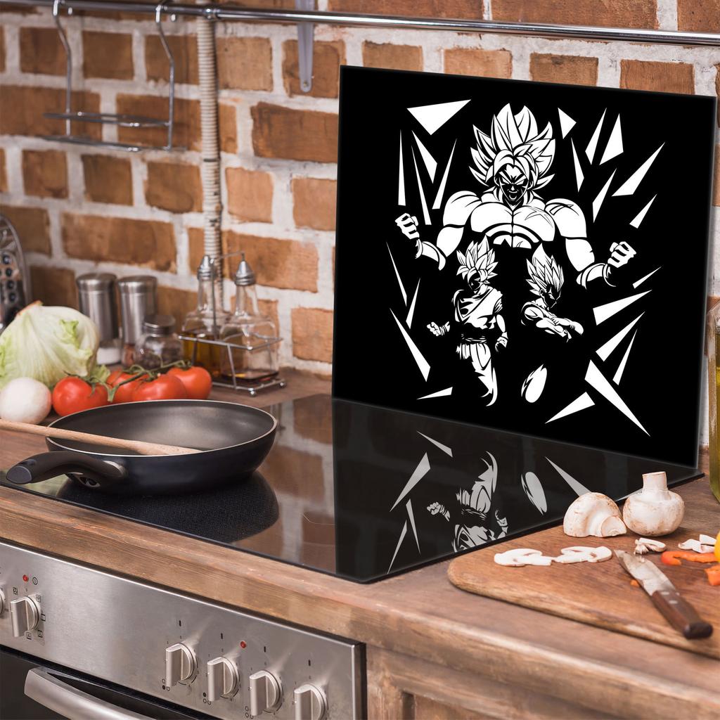 Szklana płyta ochronna na kuchenkę 60x52 Anime