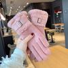 Full Finger Women's Winter Gloves Windproof Cycling Mittens Elegant Women Fleece Gloves  Mom