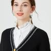 Lace Floral Stand Shirt Detachable Collar for Womens Fake Collar False Blouse Neckwear Vintage Lace Lapel Neck  Accessories