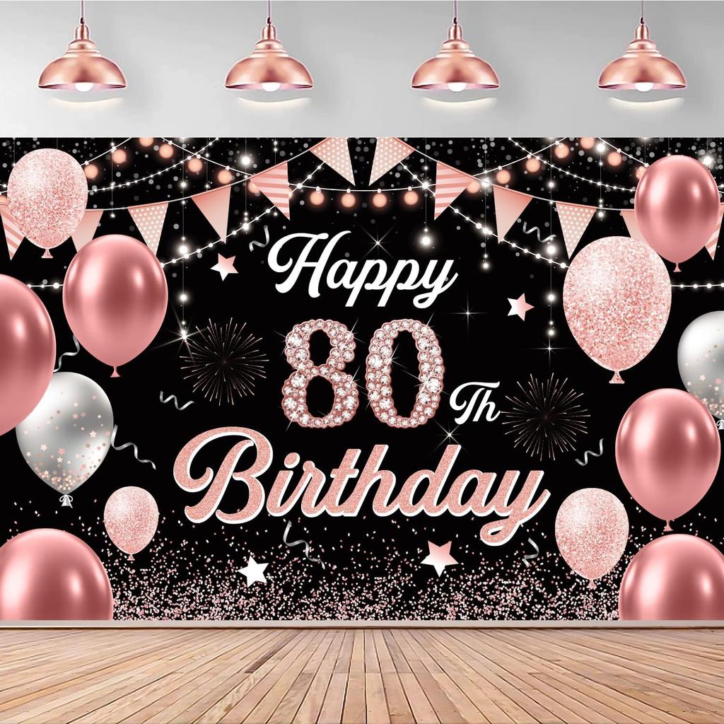 50th Birthday Decorations for Men Women - Happy 50th Birthday Banner Party Decorations Black Gold 50 Years Birthday Party Suppiles Background for