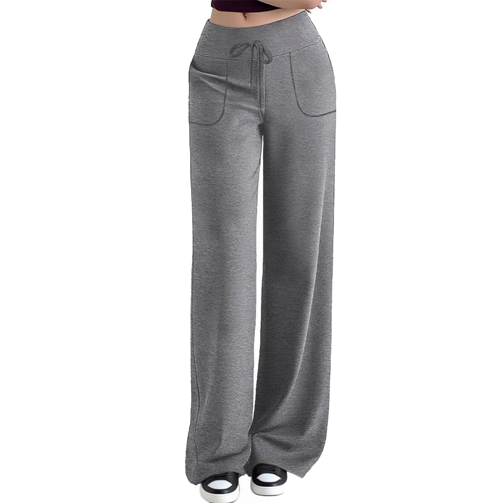 

Women s Wide Leg Casual Pants With Pockets Sports Pants High Waist Loose Sports Wide Leg Flowy Pants XL
