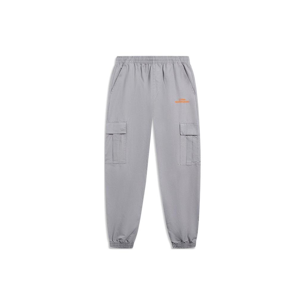 Li-Ning Skateboarding Series Embroidered Logo Jogger Pants Men Bottoms Shark-Grey AKXT021-2