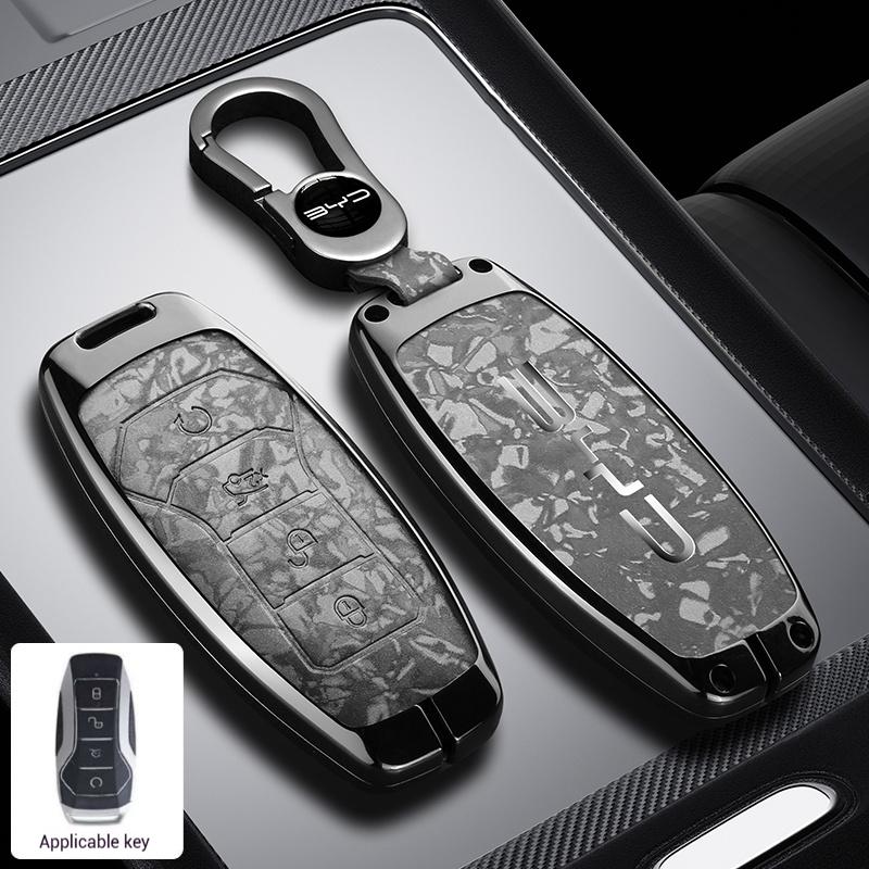 Interior Mouldings Zinc Alloy Car Remote Key Case Cover Shell Fob For BYD Song Plus Atto 3 Han EV Tang DM Qin Seal Dolphin Keych