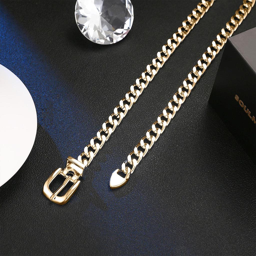1 Pcs Women's Clothes Chain Belt Metal Waist Chain Dress Belts Metal Belt Adjustable Decoration