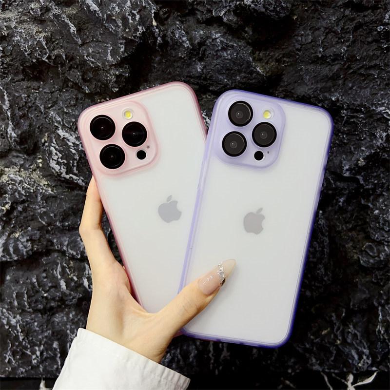 Luxury 2-in-1 Frosted Ice Mist case for iPhone 15 Pro Max 14 Plus 13 12 11 Pro All-inclusive Fall protection case with lens film