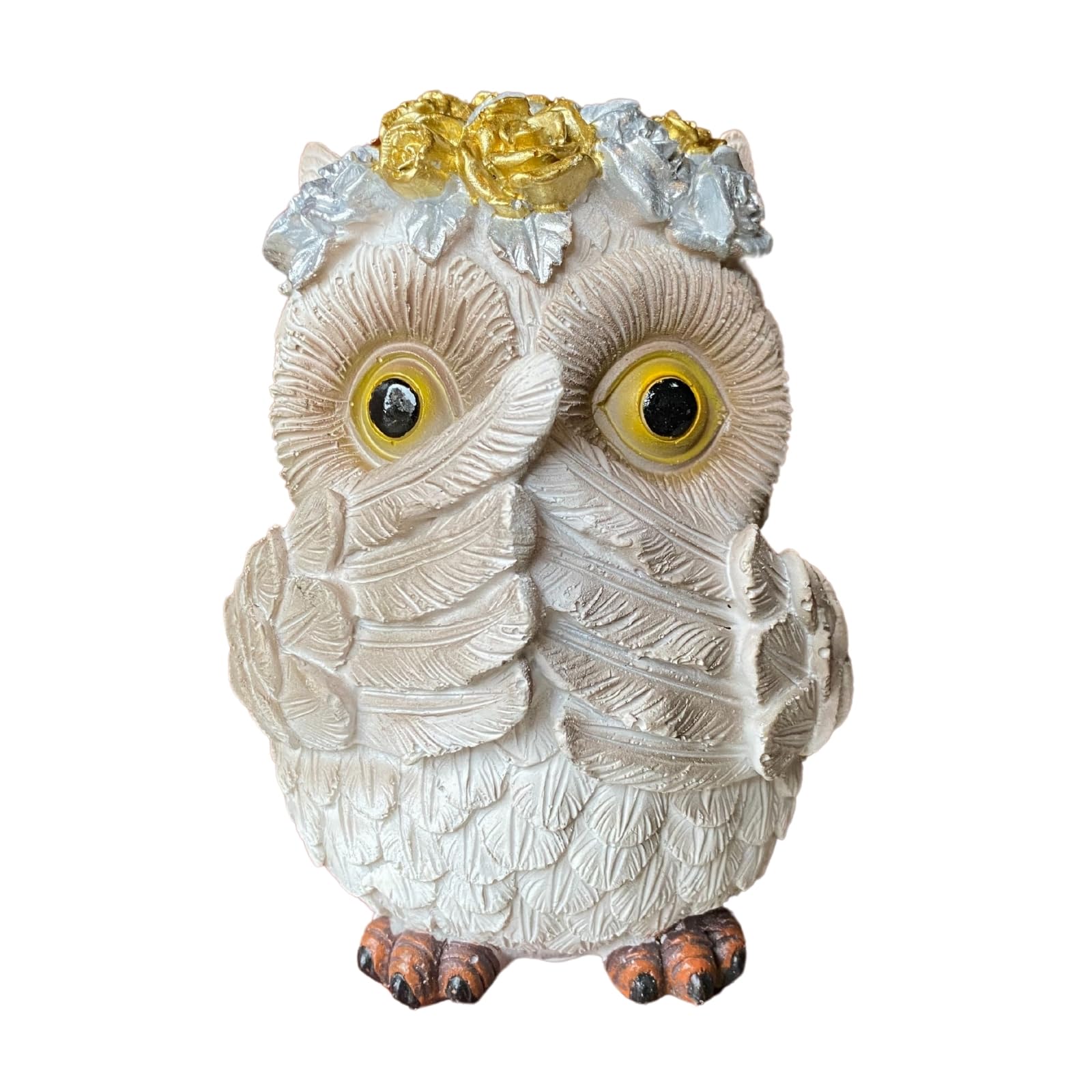 

[S.T.S.G] Owl Figurine, Decorative Ornament, Gardening Ornament, Cute Gift for Entryway (Owl C)