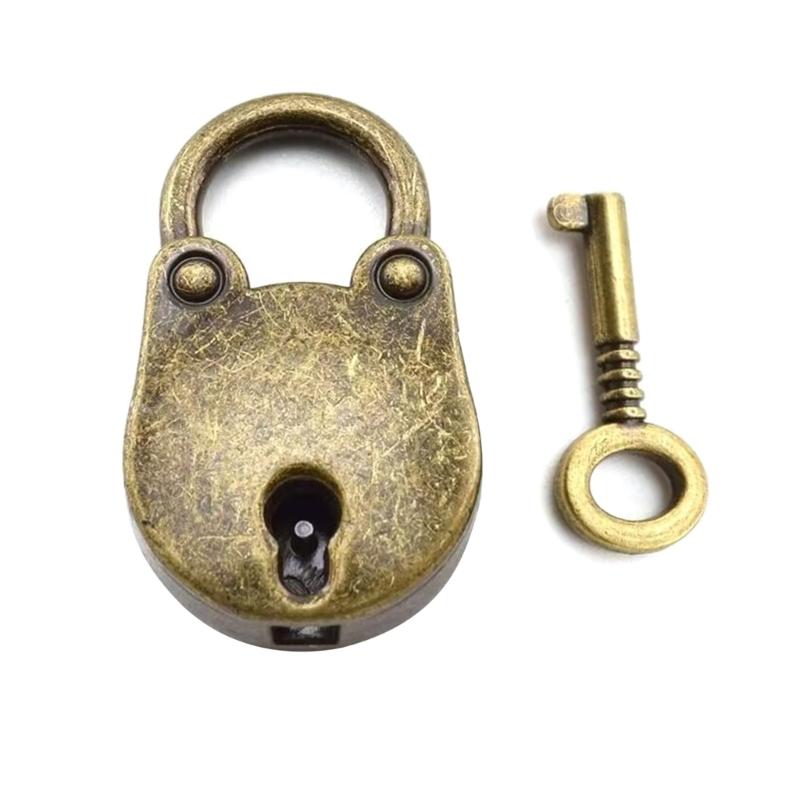 Vintage Style Mini Bear Lock with Key set for Retro-inspired Luggage & Case