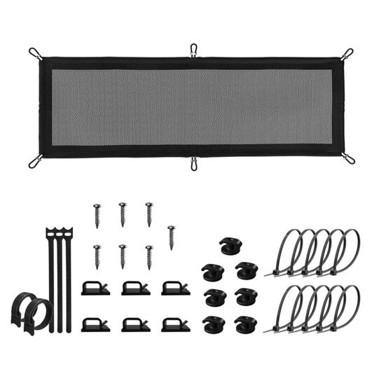 Under-Table Cord Management Net Storage Pocket Simple Installation Flexible Cables Wires Storage