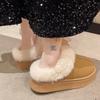 2024 New Warm Boots Women Winter Flats Shoes Short Plush Fur Ankle Snow Boots Casual Shoes Sport Suede Motorcycle Botas