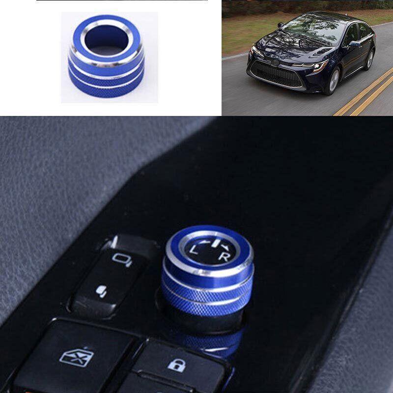 Rearview Mirror Adjust Knob Ring For Toyota Corolla - 1pcs Blue Aluminum