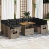 VidaXL Garden Lounge Set with Cushions 10 Pcs Grey Braided Resin 3327196