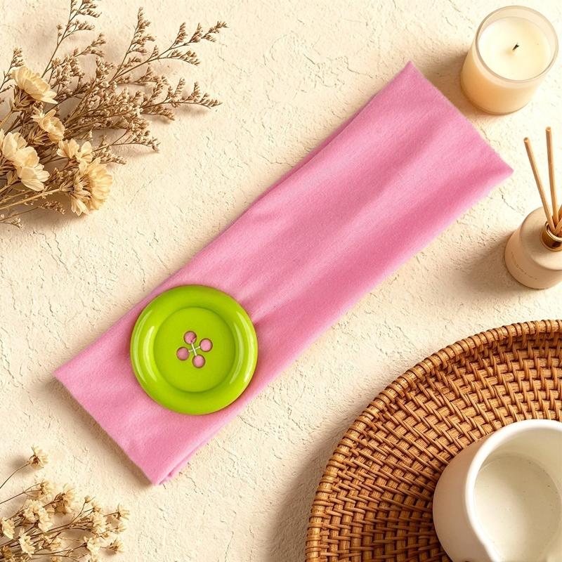 Summer Dopamine Large Button Wave Dot Headband Fashionable Ins Style Elastic Headband Colorful Hair Accessories For Women Girls