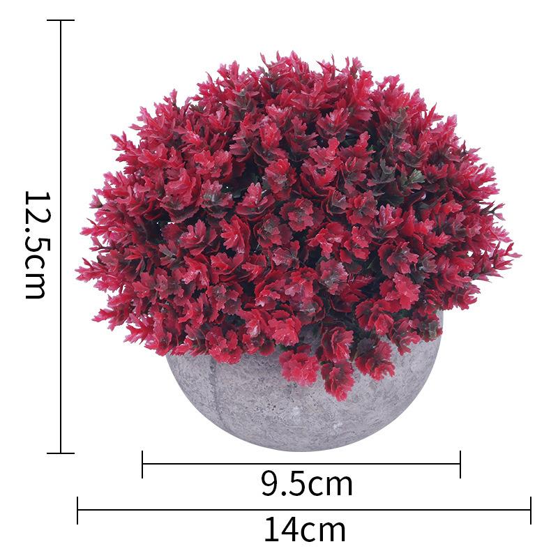 Planta de Simulación Planta en Maceta Decoración de Escritorio de Oficina Adorno de Planta Verde Planta en Maceta Bola de Hierba Planta Verde Milán Eucalipto