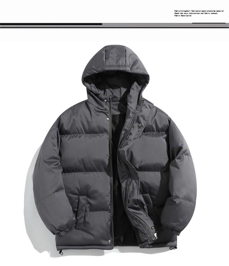 2025 Men's Winter Loose Hooded Cotton Jacket - Thick, Fashionable, Casual Outerwear