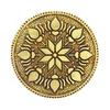 Antikt Rund Chowki | Pooja Chowki Rund Mässing, Guld Färg, 1 Styck