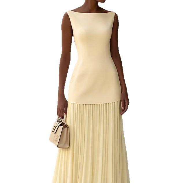 2025 Women's Solid Sleeveless Knit Vest & Skirt Set
