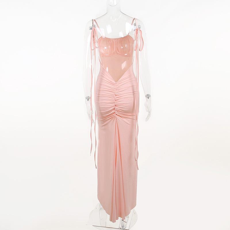 Dámské letní špagetový pásek sexy maxi elegantní narozeninové šaty vestido klub vestido