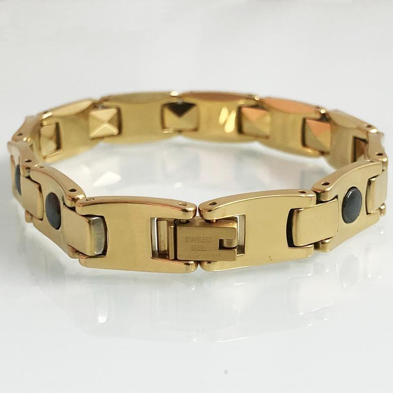 Luxury Man Bracelet Gold Color Heavy Tungsten Steel Jewelry Trendy Friendship Health Magnetic Men's Bracelets Armband Heren