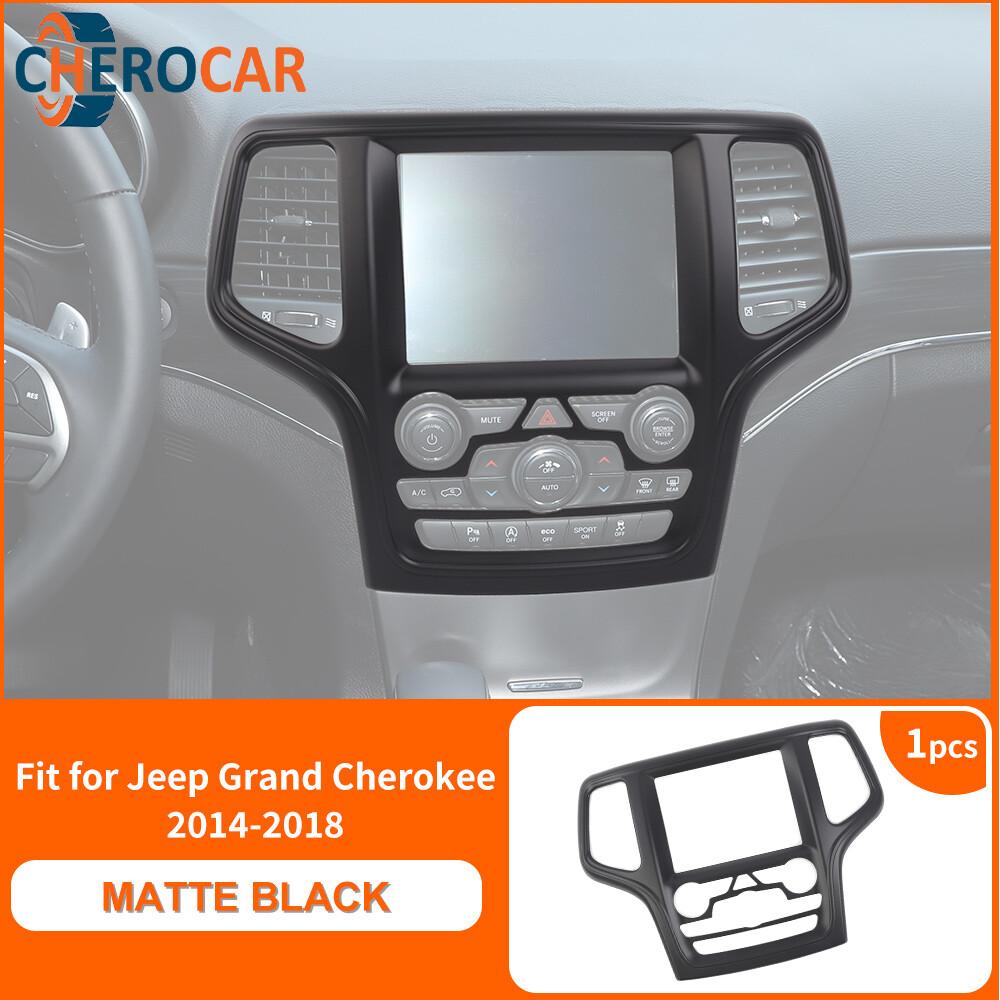 Matte Black Center GPS Navigation Covers Trim For Jeep Grand Cherokee 2014-2018