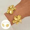 Bracelet Manchette Fleurie pour Femme Bracelet Ajustable Jonc Élégant Bracelet Floral Bijoux Cadeau Anniversaire Anniversaire pour Elle Épouse