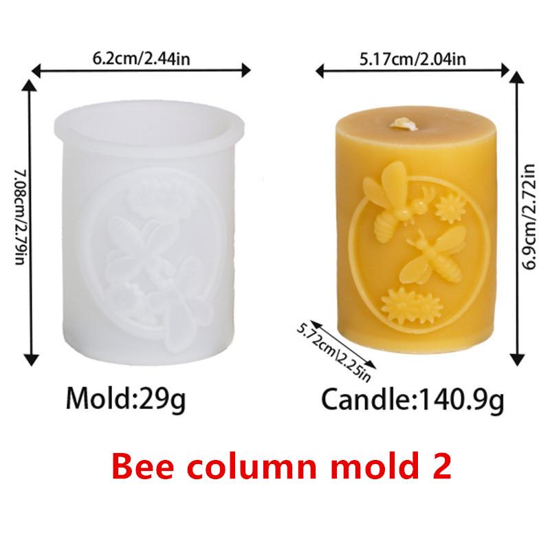 Honeycomb Silicone Candle Mold DIY Cylinder Column Bee Flower Designs Candles Gypsum Nature Themed Home Decor