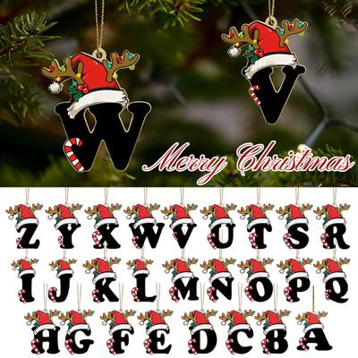 26 buchstaben Weihnachten Baum Ornament Weihnachten Anhänger DIY Alphabet Anhänger Atmosphäre Dekoration Weihnachten Baum Buchstaben 1PC